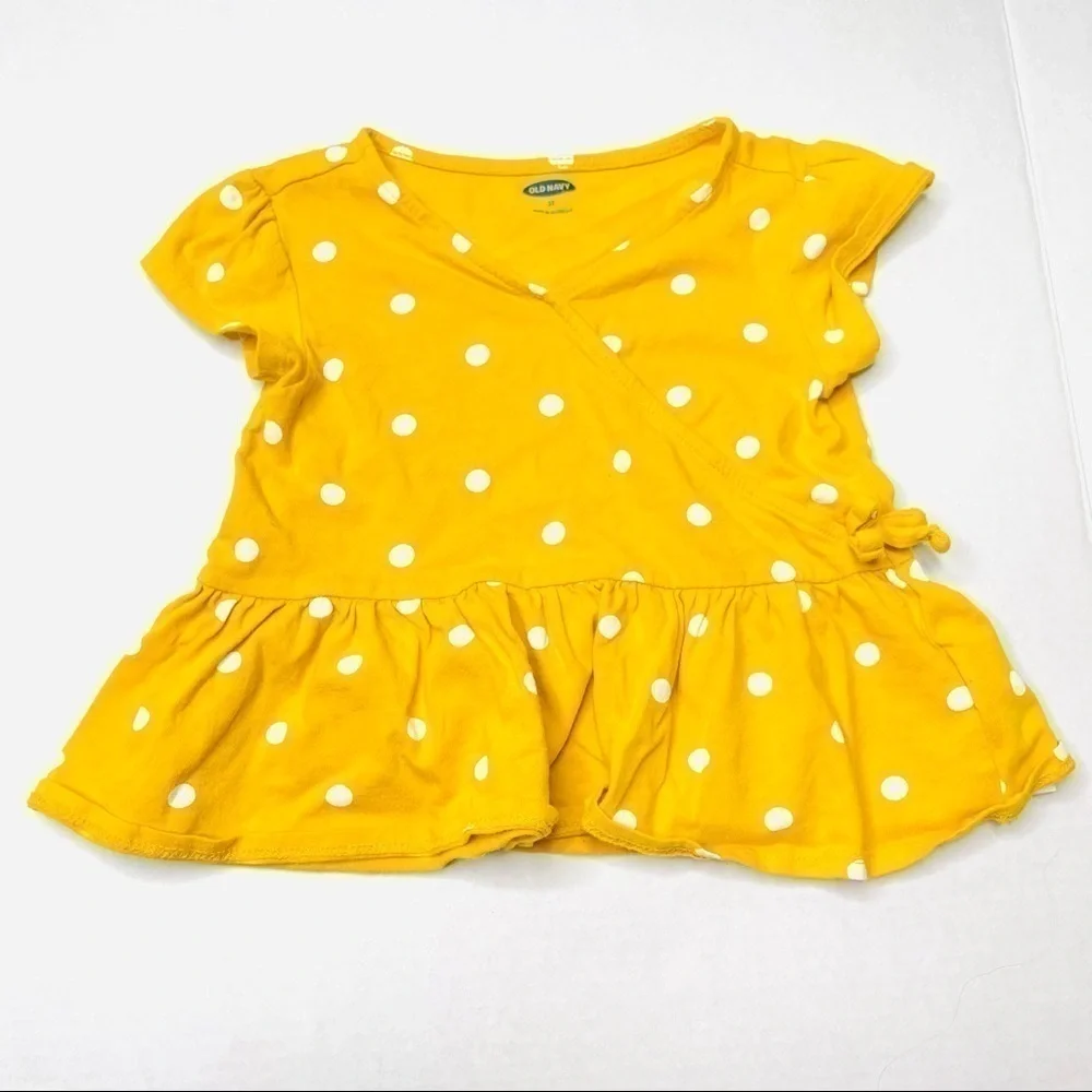 OLD Navy Polka Dot Peplum Faux Wrap Top for Toddler Girls